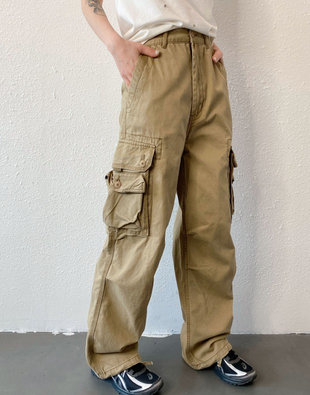 Khaki Cargo Pants #250405